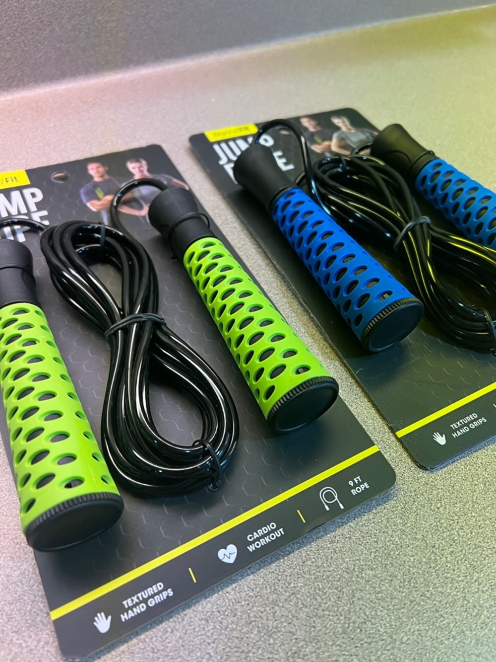 BeyondFit Jump Rope Set (2) – 9 FT Cardio Workout Ropes Blue & Green NEW - Picture 2 of 5